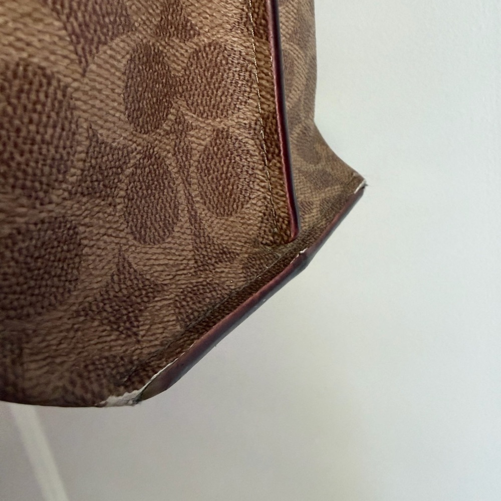 Coach Brown Signature Canvas Tote with Saddle Leather Straps - Picture 6 of 14